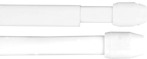 Bestgoodies Gardinenstange Bistrostange (weiß) als 2er Pack - 2 Vitragestangen ausziehbar (80-120 cm)