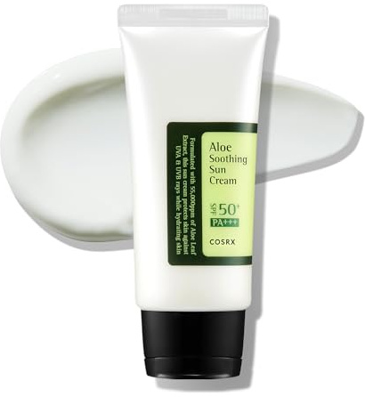 COSRX Aloe Soothing Sun Cream LSF 50, Feuchtigkeitsspendende Sonnencreme mit Aloe Vera, für alle Hauttypen, Gesicht & Körper, Korean Skincare