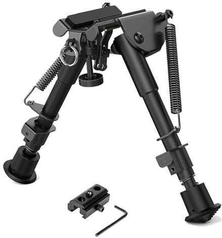Zweibein Gewehr, Flexibel Zweibein für 20 Mm Weaver und Picatinny Schienen | Einstellbare 6-9 Zoll Gewehr Zweibein, Taktisch 360 Grad Schwenkbar Bipod, Benutzt für Gewehrauflage