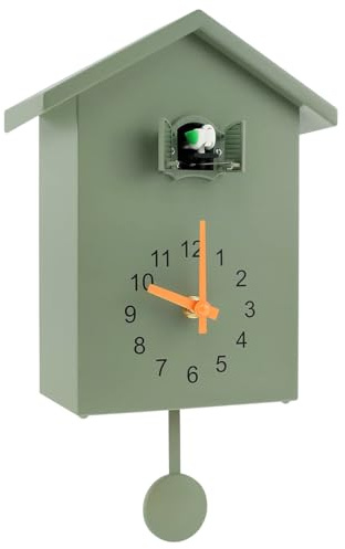 Sarini Moderne Kuckucksuhr mit minimalistischem Design und Kuckucksgeräusch – Wandkunst mit Pendel, eleganter Vogelhausstil für Wohnzimmer, Küche, Bürodekoration
