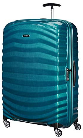 Samsonite Lite-Shock Spinner Check-in-Koffer, 81 cm | Blau, Hartschalenkoffer, 81H x 55W x 33D cm, 124 L, mit Curv-Material und stoßabsorbierender Schale