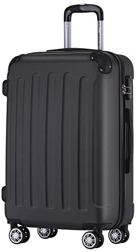 BEIBYE Hartschalenkoffer XL 76 cm – großer Reisekoffer, leicht, robust, ABS, 360° Doppelrollen, Zahlenschloss, Schwarz