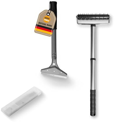 WOW!TOOLS Tapetenentferner-Set mit Stachelwalze und Tapetenschaber, Heimrenovierung, inkl. 5 Klingen aus gehärtetem Stahl und einer Stachelwalze/Igelwalze/Tapetenigel