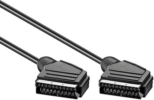 PremiumCord SCART Kabel 1m, Stecker auf Stecker, 21-polig, Schwarz, KJSS-1