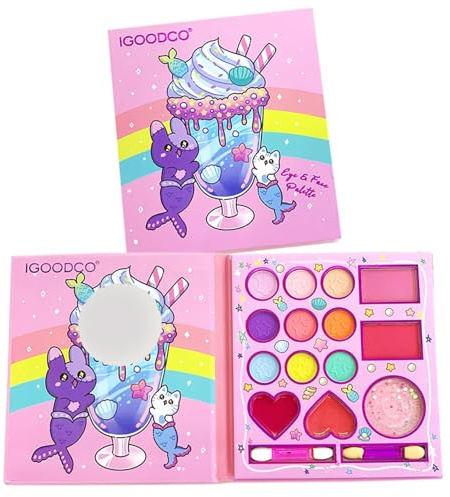 MockTota Schminkset Mädchen, Ungiftig und Abwaschbar Kinder Make-Up Set Mädchen, Karneval Schminke Kinderschminken Set, DIY Prinzessin Kids Makeup Set for Girls, Kinder Schminkpalette