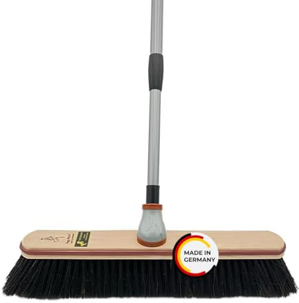 Peggy Perfect Stubenbesen Zimmer- Laminat- Parkett- Besen mit Rosshaar Besatz und Teleskopstiel, Beige, 44,5cm x 6,5cm x 7,5cm, 4031