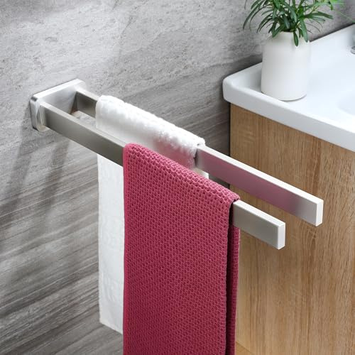 ZUNTO 40cm Wand Handtuchhalter Doppelt Edelstahl Handtuchstange, Wand Handtuchhaken Küche Handtuchständer, Badezimmer Badetuchhalter Zweiarmig für Bad küche