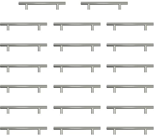 AwmnSrman Griffe für Küchenschränke Schrankgriffe Silber 128mm 20 Stück Edelstahllöcher Installation Silberlöcher Installation