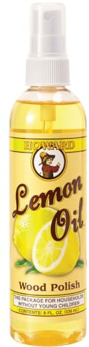 Howard Zitronenöl-Möbelpolitur, natürlicher Holzreiniger und Conditioner-Spray mit echtem Zitrusfrücht, für Schränke, Tische oder Antiquitäten, verbessert die Maserung, verhindert Austrocknen, 236 ml