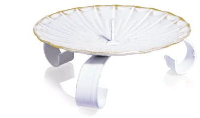 Kerzenhalter Weiss/Gold, 80 mm Durchmesser