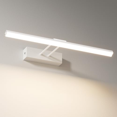 EMKE LED Spiegelleuchte, 4200K, 8W, Weiß | Spiegellampe Bad, 200 Grad Einstellbar, IP44 wasserdicht, Bilderleuchte, Wandbeleuchtung
