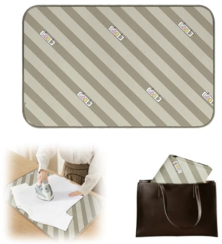 Bügeldecke für Tisch, 70x40cm, Bügelunterlage für Tisch, Tragbare, rutschfeste, Hitzebeständige Bügelunterlage mit Dampfsperre, für Tische & Betten & Kleiner Raum (Grün)
