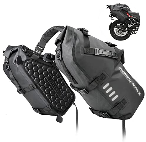 Rhinowalk Motorrad Satteltasche 28L (14L*2) Wasserdicht Motor Seitentasche Gepäcktasche Hecktasche Hinterradtasche