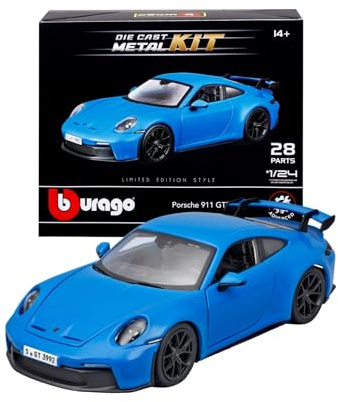 Bburago - Modellbausatz Porsche 911 GT3 Maßstab 1:24, Auto-Bausatz mit 28 Teilen, Detailgetreu zum Zusammenbauen, Porsche-Lizenz, Alter 14+