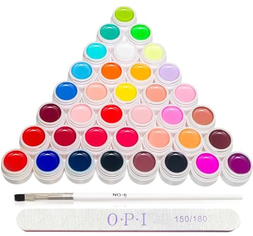 36 Farben UV Nagellack Set, Nagel Gel Farbgel mit Nail Pinsel für Gelnägel, Gel Art Farbgel Set für Nail Art und Nageldesign
