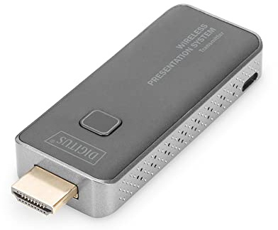 DIGITUS Click & Present Mini – Transmitter zur Erweiterung von DS-55319 | HDMI-Sender Einheit – Keine Treiber erforderlich – Echtes Plug and Play – Schwarz