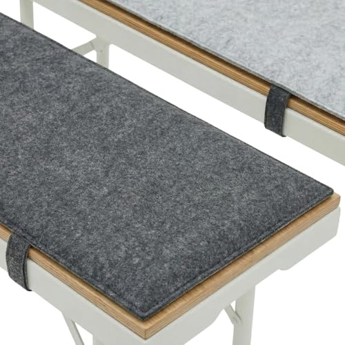 DuneDesign 2er Set Filz Bierbankauflage 220x25cm 2-Farbig Wendbar - Bierbank Polster Set 1cm Dick - Faltbare Sitzauflage für Bierzeltgarnitur - Sitzkissen für Garten Partybank Bierbankkissen Festzelt