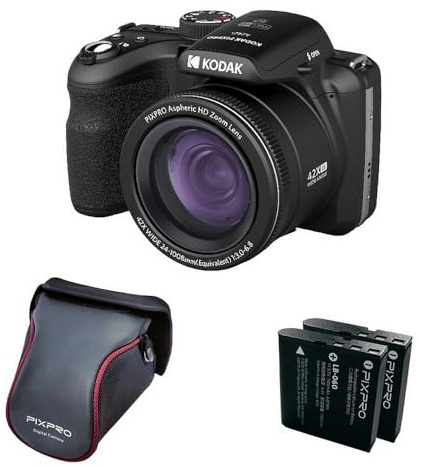 KODAK Pixpro Astro Zoom AZ425 - Digitale Bridge-Kamera, 42X optischer Zoom, 24 mm Weitwinkel, 20 Megapixel, 3-Zoll-LCD, Full HD 1080p Video, Li-Ionen-Akku - Weiß