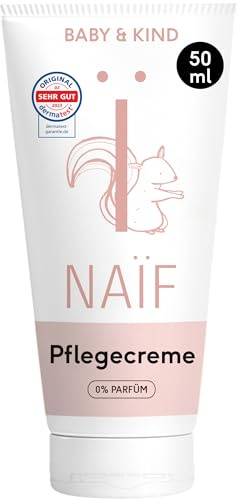 Naïf - Pflegecreme - für Baby & Kind - Inhaltsstoffe auf natürlicher Basis - Gesichtscreme Kinder & Babys - Creme mit 0% Parfüm ohne Zusatzstoffe - Babypflege - Babycreme - Pflege Neugeborene - 50ml