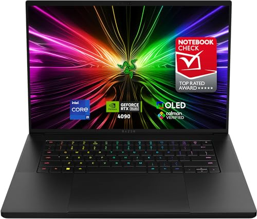 Razer Blade 16 (2024) - 16 Zoll Gaming-Laptop - NVIDIA Geforce RTX 4090 - Intel i9-14900HX - 16 QHD+ OLED 240Hz Display - Snap Tap (32GB DDR5 RAM, 2TB SSD, Alu-Gehäuse) QWERTZ DE-Layout | Schwarz