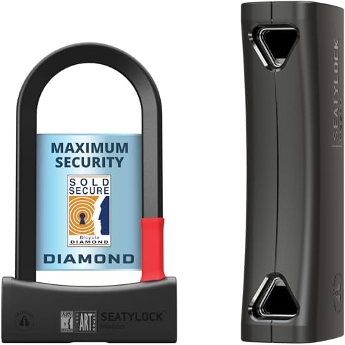 SeatyLock Mason Fahrrad Bügelschloss - Patentiertes Fahrradschloss mit Schlüssel für hohe Sicherheit gegen Bolzenschneider - Smart Bike Lock für e-Bike, e-Scooter und Roller (18 CM)