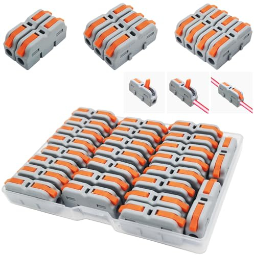 Kabelverbinder, CESFONJER SPL-1M Anschlussblöcke, Mini Schnellanschlussklemmen, Kompakt Steckklemmen, Können frei kombiniert Werden SPL-2M,3M,4M,5M (25 Stück)