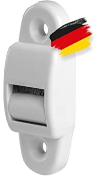 BAUHELD Gurtführung Rolladen [5 Stück] - Integrierte Führungsrolle - Gurtdurchführung mit Bürstendichtung - Für Rolladengurt 14mm - Zu Rollladen-Gurtwickler Aufputz - Lochabstand 40mm - Weiß