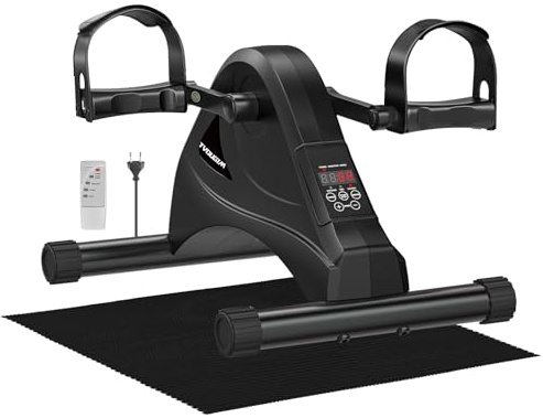 Pedaltrainer, Beintrainer für Zuhause, Leisem Motor, 6 Geschwindigkeitsstufen, Heimtrainer Senioren Rehabilitation Zuhause Fitnessgeräte (Schwarz)