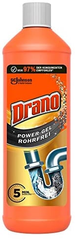 Drano (Mr Muscle) Extra Stark, Power Gel Rohrfrei Abflussreiniger, Rohrreiniger, für Küche & Bad, entfernt Verstopfungen, 1er Pack (1 x 1000 ml)