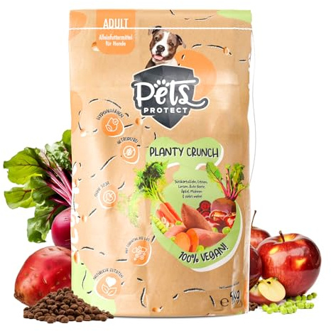 Powerstar Planty Crunch veganes Hundefutter trocken 5000g - Barf Zusatz | allergikerfreundlich getreide- und sojafrei - mit Carnitin Vitamin B12 und D3 - veganes Trockenfutter für Hunde