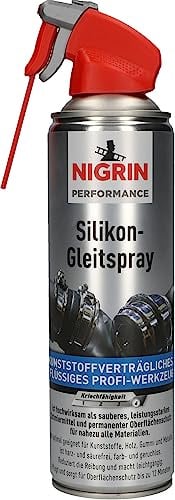 NIGRIN HyBrid Silikon-Gleitspray, kunststoffverträgliches, flüssiges Profi-Werkzeug, 500 ml