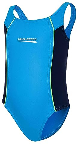 Aqua Speed Badeanzug Kinder Mädchen | Wettkampfanzug | Schwimmanzug Einteiler blau | Girls Swimsuits | Bademode | Sportbadeanzug UV-Schutz | Blue - Navy | Gr. 134 cm | Luna