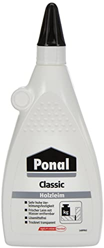 Ponal Classic, gebrauchsfertiger Holzleim mit hoher Verleimungsfestigkeit, Holzkleber für Montage-, Flächen- & Fugenverleimungen, transparenter Bastelleim, 1x225g
