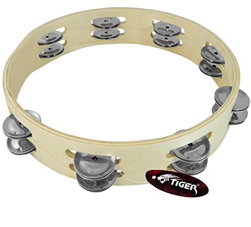 TIGER TAM84-10 Kopfloser Tambourin - Doppel Schellenring - 10 Zoll