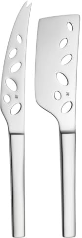 WMF Nuova Käsemesser Set 2-teilig, Käsemesser, Käsebeil, Käseschneider, Cromargan Edelstahl poliert, spülmaschinengeeignet