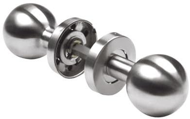 Amig - Türknauf - Runde Drehknauf-Set für Innentüren Mod. 11 - Ergonomisches Design und Langlebige Verarbeitung - Standardmaß - Metall - Silber