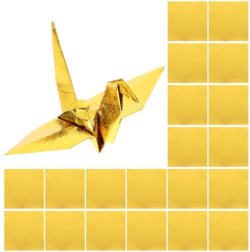 Operitacx Origami Papier Gold 100 Blatt Quadratisches Klapppapier 15 X 15 Cm Einseitig Goldenes Faltpapier Für Diy Origami Scrapbooking Karten Basteln Und Heimdekoration