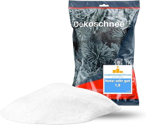 Kunstschnee täuschend echt & weich - fluffiger Schnee - glitzernder Streuschnee Dekoschnee als Deko Dekoration an Weihnachten