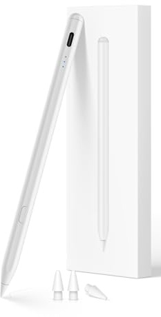 Stylus Stift für iPad 2018-2026 mit USB-C Schnellladeleistung, Palm Rejection und Neigungssensitivität Pencil für iPad 11/10/9/8/7/6/A16, Mini 7/6/5, Air M4/3/2 11/13/5/4/3, Pro M5/M4 13/12.9″/11″