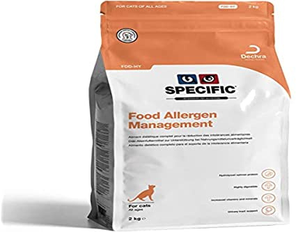 SPECIFIC® Food Allergen Management (FDD-HY) 2kg - Hypoallergenes Katzenfutter mit hydrolisiertem Lachs - Trockenfutter für Katzen - Glutenfrei - Alle Altersklassen - DECHRA Veterinary Products