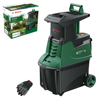 Bosch Turbinenhäcksler AXT 25 TC (2.500 W; geeignet für Holz und harte Gartenabfälle; inklusive Gartenhandschuhe; integrierte Fangbox 53 l; in Karton) – Amazon Edition