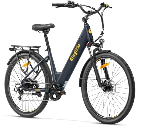 Eleglide T2 E Bike, 27,5 Trekkingrad E-Bike Herren Damen mit Hydraulische Scheibenbremsen, 36V 13Ah Akku,100km Reichweite, Elektrofahrrad mit 7-Gang-Getriebe, Pedelec Citybike EBike für Erwachsene