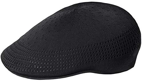 Kangol Tropic 507 Ventair Flatcap Schirmmütze Schiebermütze Sommercap Herren - mit Schirm Sommer Frühling-Sommer - M (56-57 cm) schwarz