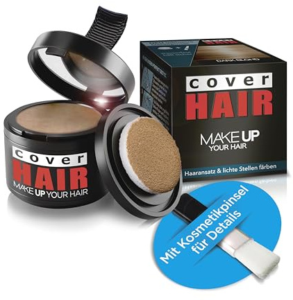 COVER HAIR Ansatzpuder in Dunkelblond (4g) - Haarpuder zur schnellen & unsichtbaren Kaschierung des Ansatz, Haarverdichtung & Abdecken grauer Haare - Wind- & Wasserfest