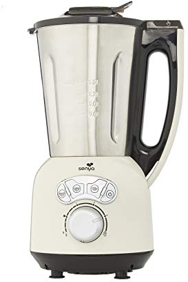Senya SYCP-HB008C Heiz-Standmixer Edelstahl Cook & Ice V3, Mixer sahnehaltige/fein pürierte Suppe, Dampfkochen, Crush-EIS, Smoothies, 1, 5L,1400W, Cremefarben, 1400, 1.5 liters