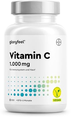 Vitamin C 1.000mg - Immun-Support* hochdosiert - 200 vegane Tabletten (7 Monate) - laborgeprüft & in Deutschland entwickelt