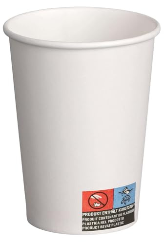 200 Stk. Heiß- und Kaltgetränkebecher weiß, 8oz., 200 ml/Dieser hitzebeständige -Pappbecher kann sowohl als Heißgetränkebecher - als auch für Kaltgetränke verwendet werden, Pappe beschichtet
