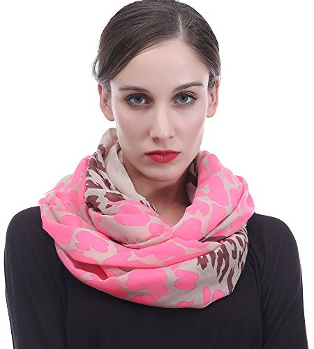 Lina & Lily Leopard Damen Loop Schal Schlauchschal