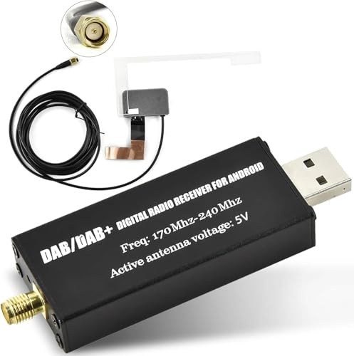 Hikity Dab/Dab Adapter + USB Auto, Dongle Dab im Auto | Digitalradio Dab USB-Stick 2.0 Dab mit DAB-Antenne für Android Autoradio