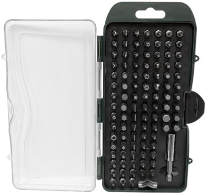 Brüder Mannesmann Bitsatz, 100-teilig - Bit-Set aus Chrom-Vanadium-Stahl - mit allen gängigen Bits, Sicherheitsbits, magnetischem Bithalter und Adaptern | M29892